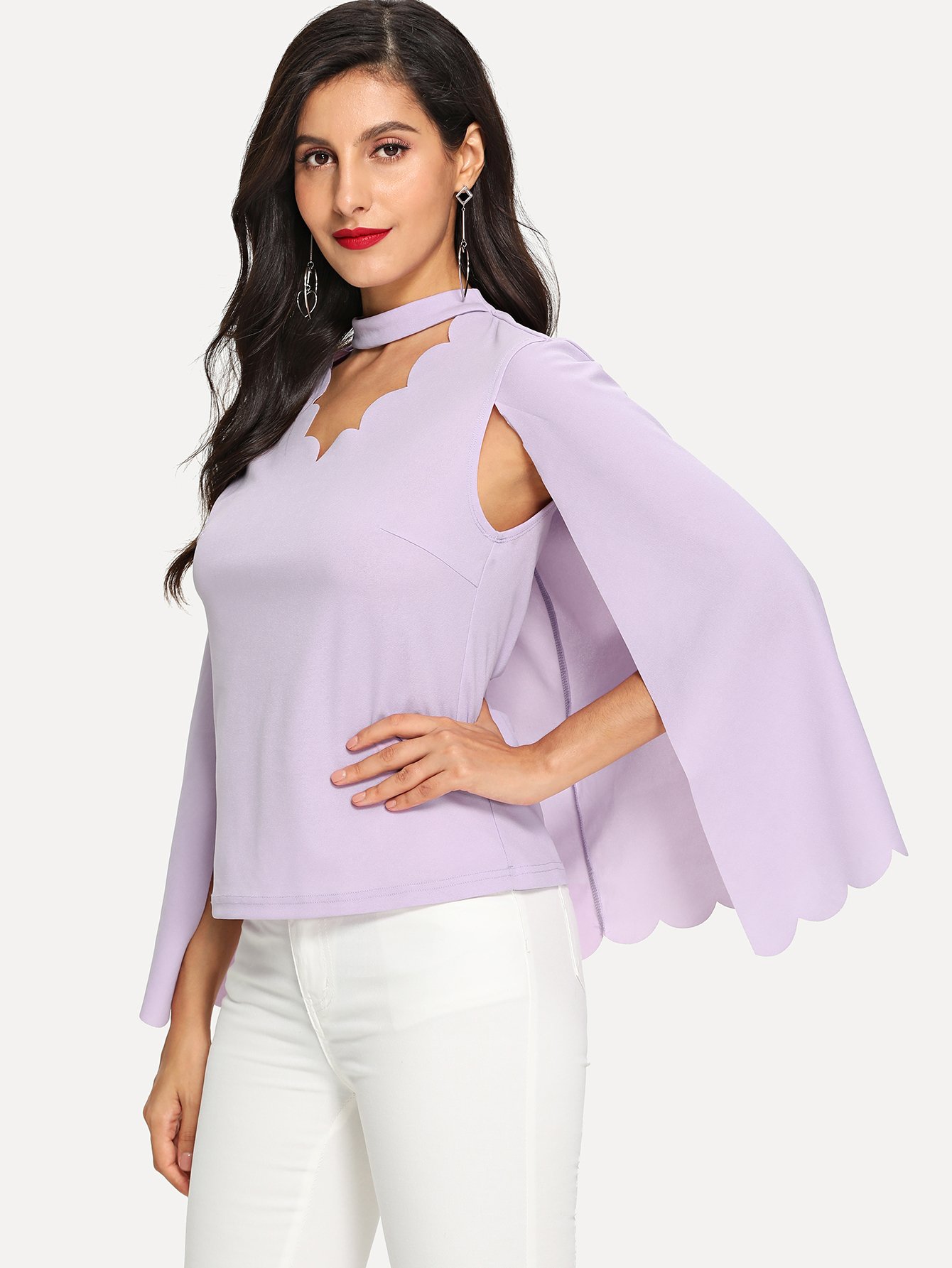 Scalloped Cape Top